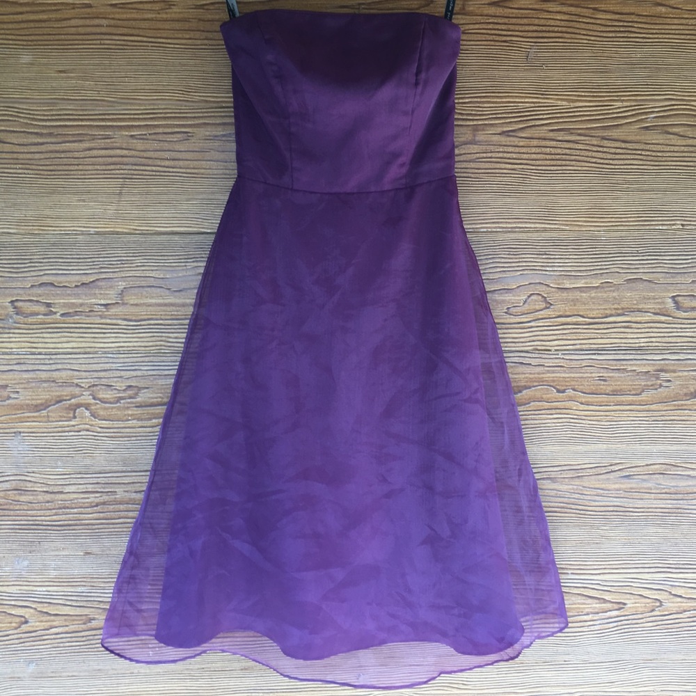 Eggplant Alfred Angelo Bridesmaid Prom Midi Dress